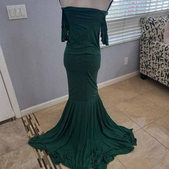 Green teal evening/maternity dress size large - Picture 8 of 9